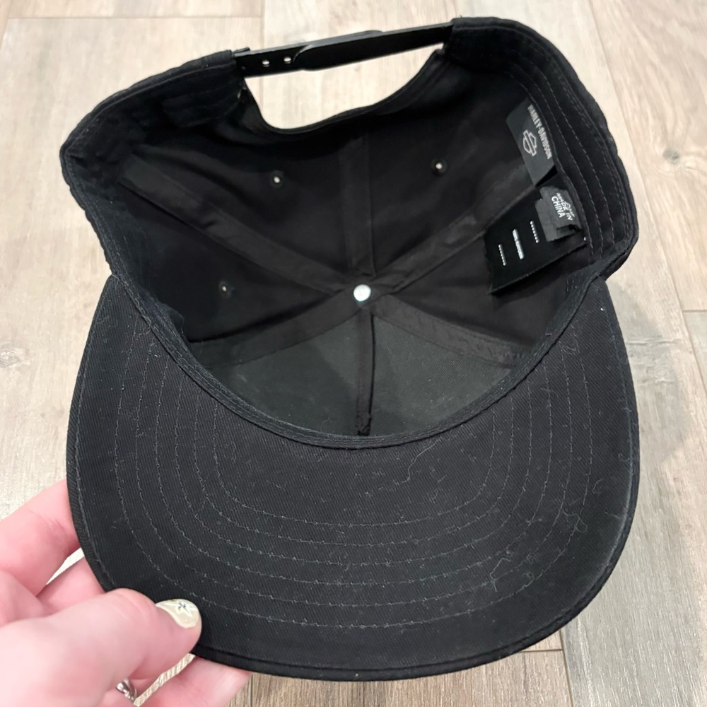 Harley-Davidson Unisex Black Hat with Orange Script Logo - Picture 3 of 4